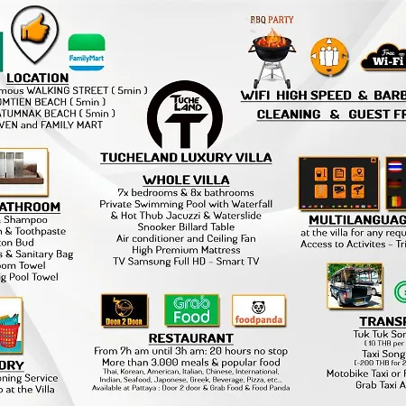 Tucheland Luxury Pool Villa Pattaya Walking Street 7 Bedrooms Exterior photo